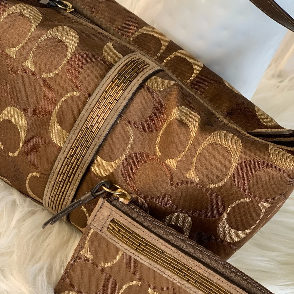 Vintage LMT EDITION Coach Signature Mini  Shoulder Bag & Keychain Card Holder - Picture 2 of 15